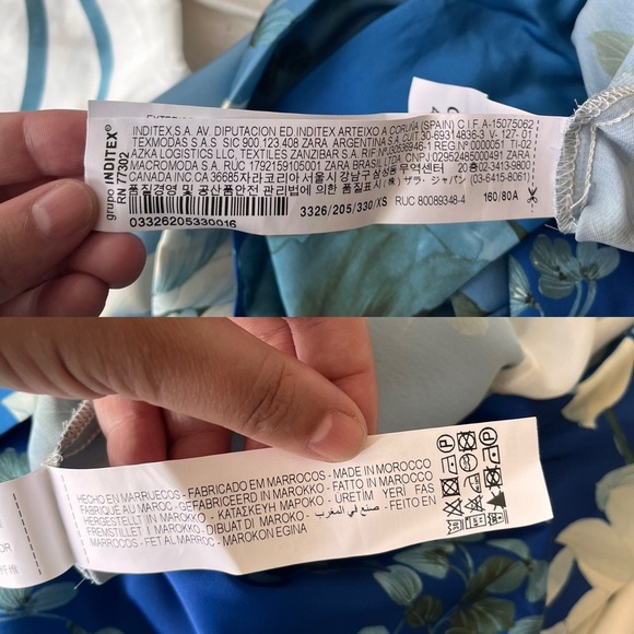 NWT ZARA Blue Floral One-Shoulder Wide Leg Jumpsuit XS - Picture 12 of 16